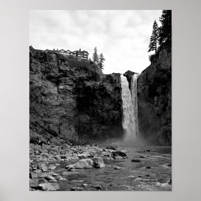 Blick von unten Wasserfall Poster (Vorne)