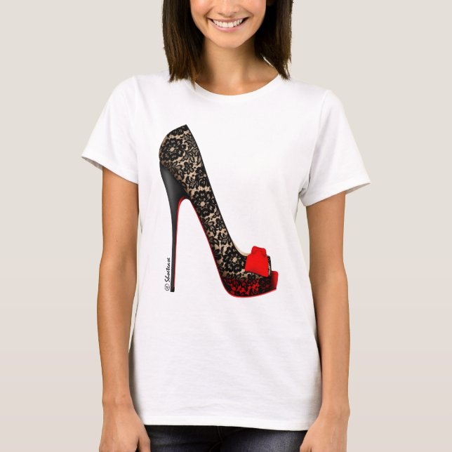Blick-Zehe-Plattform-Pumpe T-Shirt (Vorderseite)