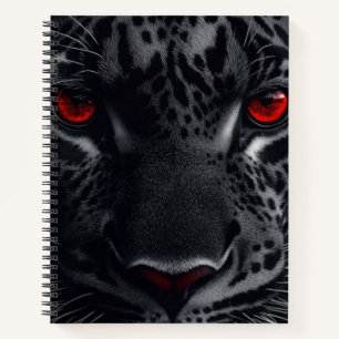 Blickfang: Naher Aufstieg eines Schwarzen Panters Notizbuch