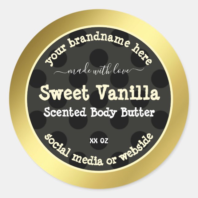 Blickfang Produktverpackungsmarken Gold-Rahmen Runder Aufkleber (Vorderseite)