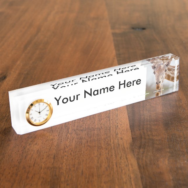 Blickkontakt mit Giraffe Namensplakette (Seite)