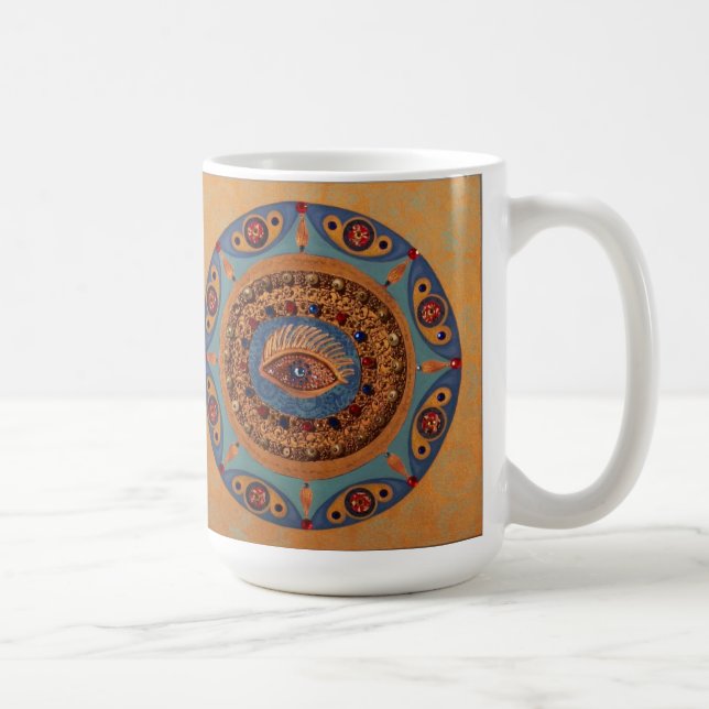 Blicks-Mandala: Einzigartige Malerei Tasse (Rechts)
