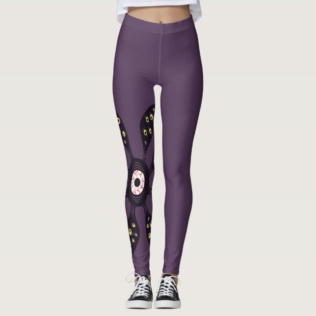 Blicks-Monster-gruselige sonderbare gotische Kunst Leggings (Vorderseite)
