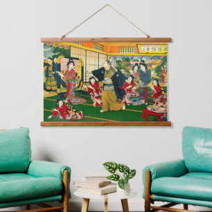 Blind-Man-Spiel 47 Ronin Künstler unbekannt 1925  Wandteppich Mit Holzrahmen