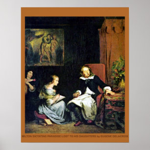 Blind Milton von Delacroix Poster