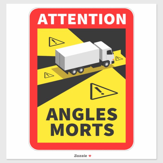 Blind Spot Angles Morts Truck Sticker (Blatt)