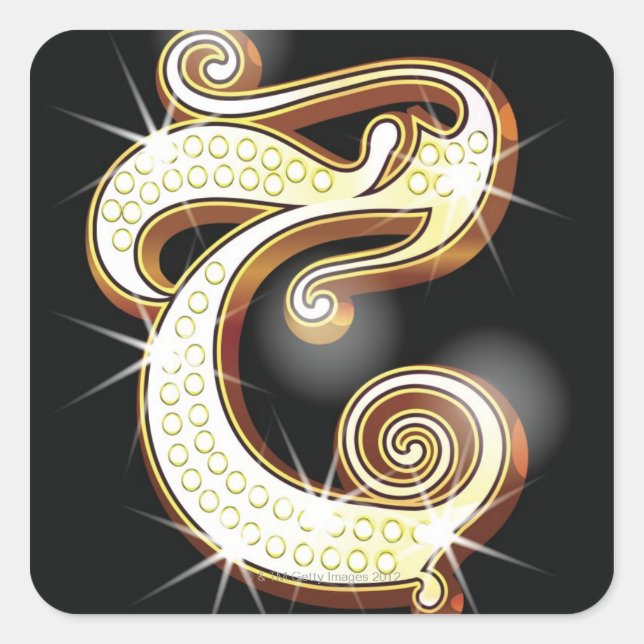 Blindalphabet C Quadratischer Aufkleber (Vorderseite)