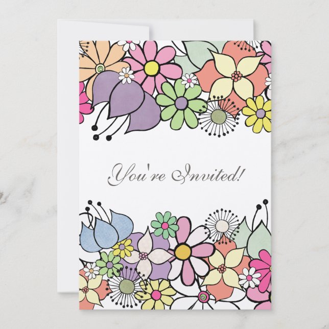 Blindblüten aus 12x18 füllen sich mit der Aufforde Einladung (Vorderseite)