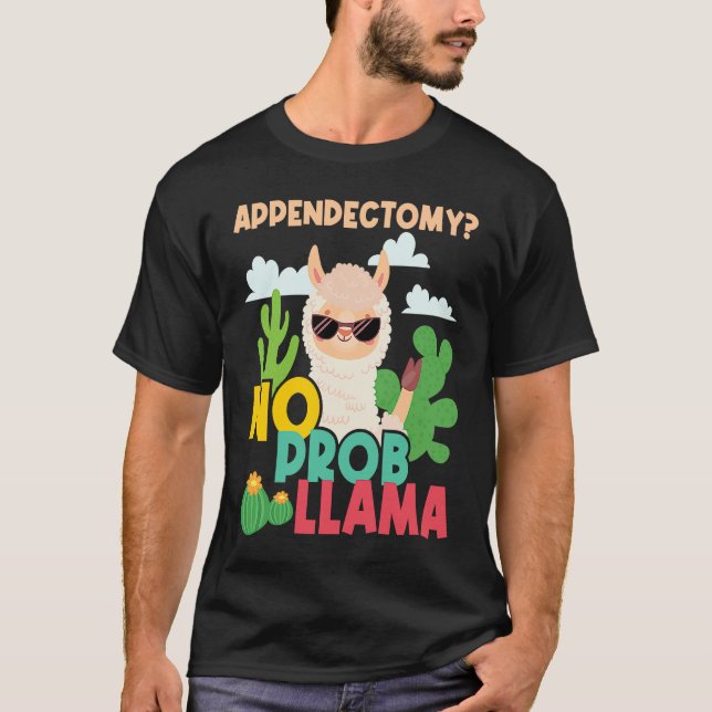 Blinddarmentfernung Kein Problem Lama Blinddarm Er T-Shirt (Vorderseite)