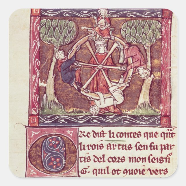 Blinde Göttin mit König Arthur Quadratischer Aufkleber (Vorderseite)