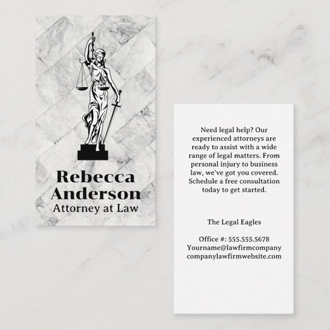 Blinde Justiz | Rechtsanwalt | Recht | Recht Terminkarte (Vorne/Hinten)