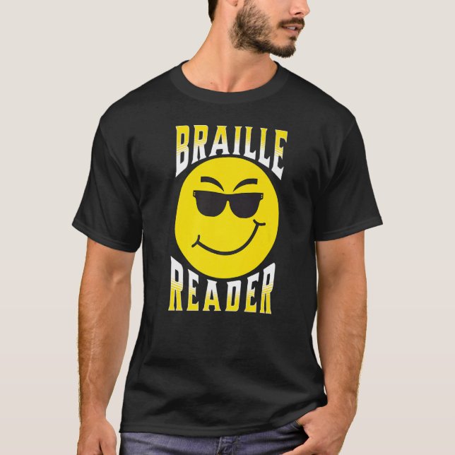 Blinde Menschen Spaß Braille Reader Blinder Typ Hu T-Shirt (Vorderseite)