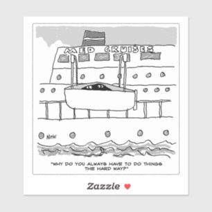 Blinde Passagiere auf einer Kreuzfahrt Cartoon. Aufkleber