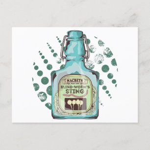 Blinde Würmer mit Shakespeare Macbeth Postkarte