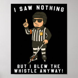 Blinder Eishockey-Schiedsrichter – Lustiger Cartoo Poster