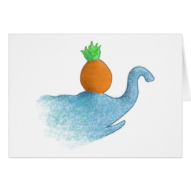 Blinder Elefant, der eine Ananas… balanciert (Vorderseite (Horizontal))