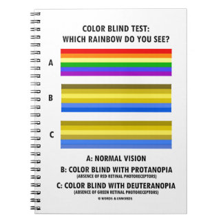 Blinder Farbtest Welche Regenbogen sehen Sie? Notizblock