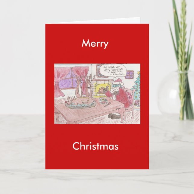 Blinder Geschmackstest für Santas Feiertagskarte (Vorderseite)