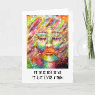 "Blinder Glaube" Kunst und Zitat Karte