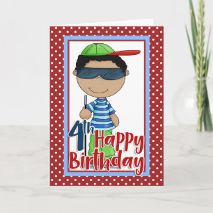 Blinder Junge - Happy 4. Geburtstag Karte