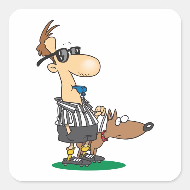 Blinder Schiedsrichter Quadratischer Aufkleber (Vorderseite)