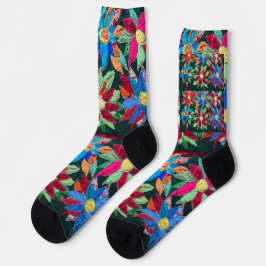 Blinder Spaziergang durch Blume. Socken