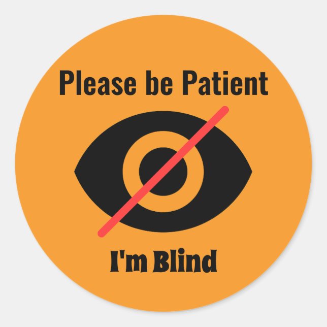Blinder Symbol-Button Runder Aufkleber (Vorderseite)
