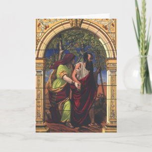 Blinder Tobit und Ehefrau Anna, Vintage Religion Karte