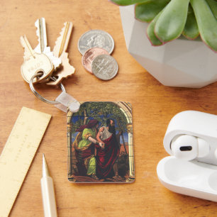 Blinder Tobit und Ehefrau Anna, Vintage Religion Schlüsselanhänger