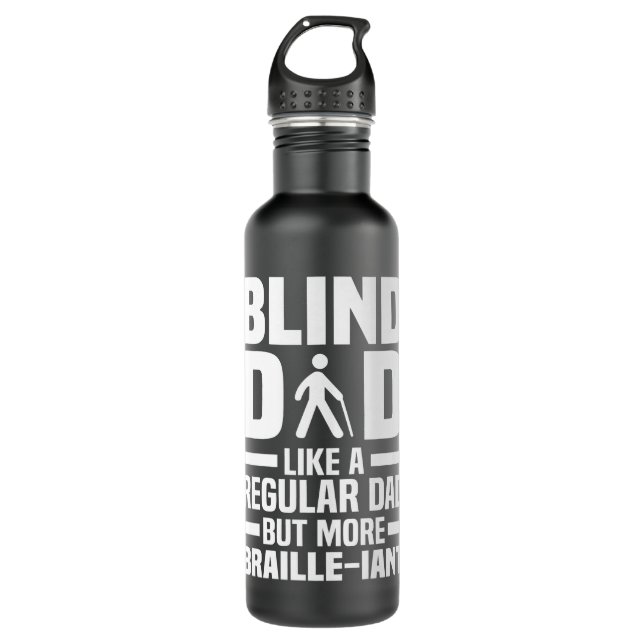 Blinder Vater - Braille Sehbehinderte Blindfarben Edelstahlflasche (Vorderseite)
