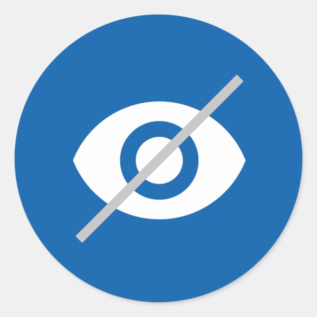 Blindes Blau Runder Aufkleber (Vorderseite)