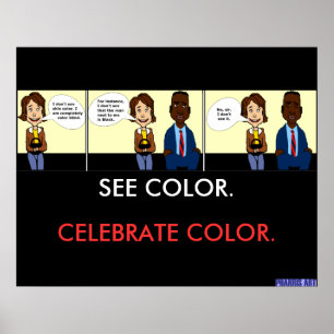 Blindes Plakat in voller Farbe