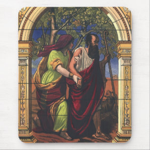 Blindes Tobit und Ehefrau Anna, Vintage Religion Mousepad