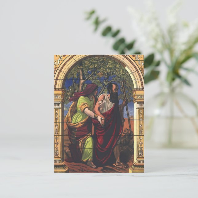 Blindes Tobit und Ehefrau Anna, Vintage Religion Postkarte (Stehend Vorderseite)
