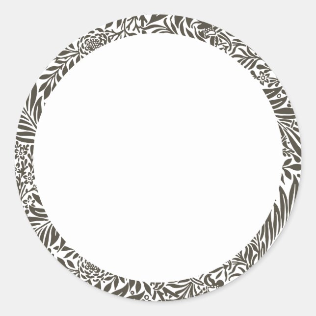 Blindfarben-weiße Blumenbezeichnungen Runder Aufkleber (Vorderseite)