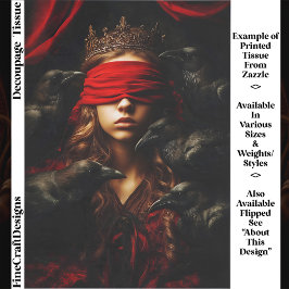 Blindfolded Gothic Queen of Ravens FC5L Dekoupage Seidenpapier