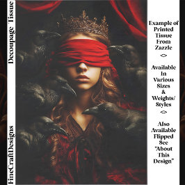 Blindfolded Gothic Queen of Ravens FC5R Découpage Seidenpapier