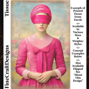 Blindfolded Woman, Pink Dress DH8L Decoupage is al Seidenpapier
