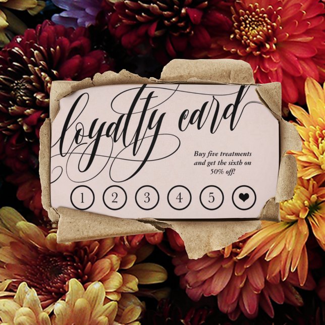 Blindpink Calligraphy Loyalty Punch Card Treuekarte (Von Creator hochgeladen)