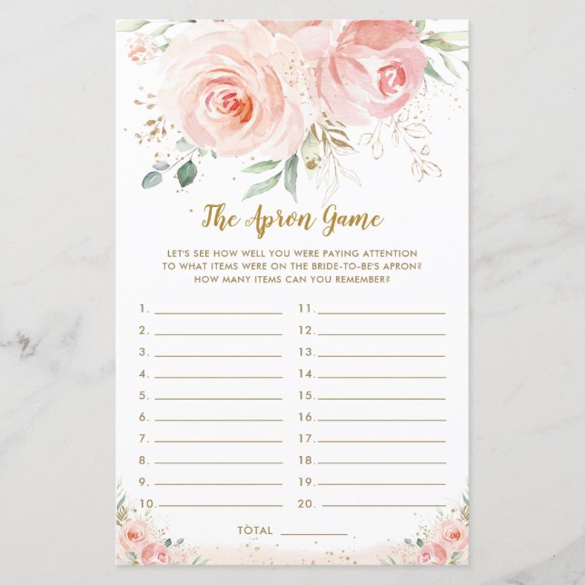 Blindrosa Brautparty der Schürze (Vorderseite)