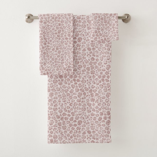 Blindrosa Glitzer Leopard drucken          Badhandtuch Set (Insitu)