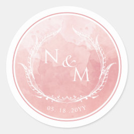 Blindrosa Monogramm-Umschlag Aufkleber