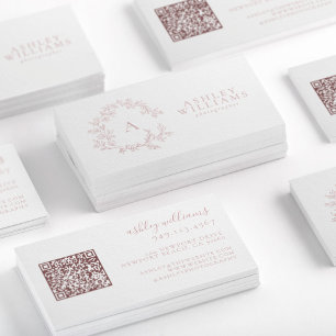 Blindrosa Monogramm Wappen QR Visitenkarte