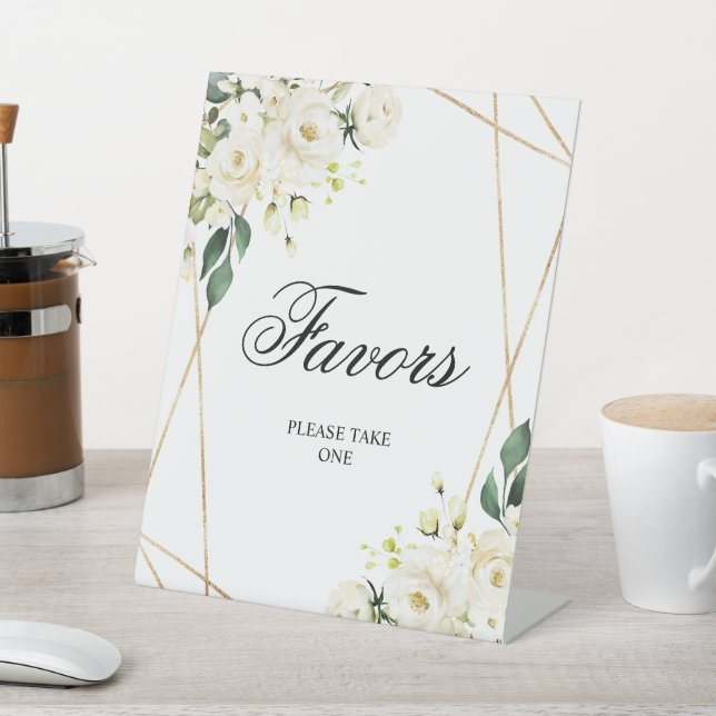 Blindrosen- und Goldrahmen-Duschfavoriten Schild (In SItu)