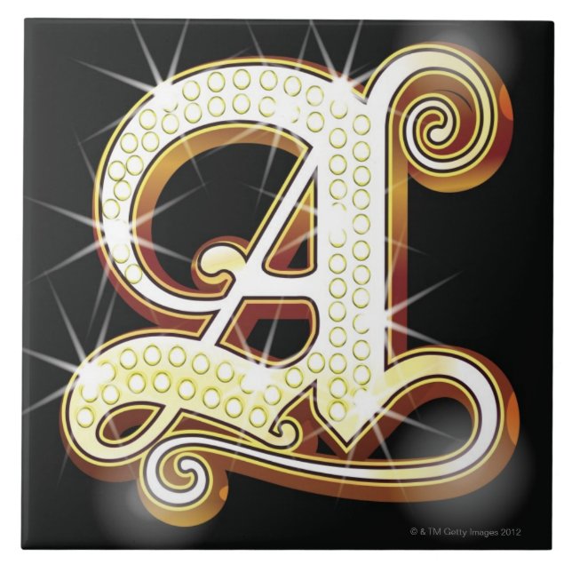 Bling Alphabet A Fliese (Vorderseite)