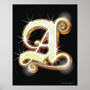 Bling alphabet A Poster