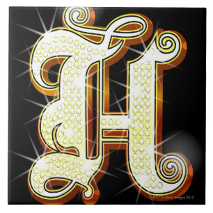 Bling Alphabet H Fliese