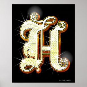 Bling alphabet H Poster