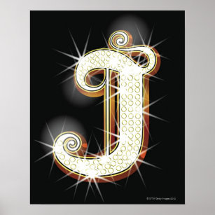 Bling alphabet J Poster
