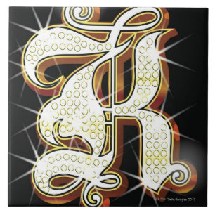 Bling Alphabet K Fliese